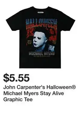Five Below John Carpenter's Halloween Michael Myers Stay Alive Graphic Tee offer