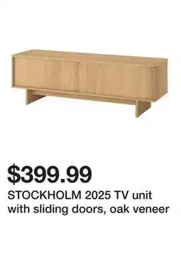Ikea STOCKHOLM 2025 TV unit with sliding doors, oak veneer offer