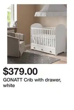 Ikea GONATT Crib with drawer, white offer