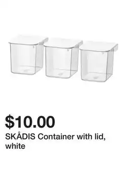 Ikea SKÅDIS Container with lid, white offer