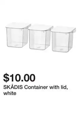 Ikea SKÅDIS Container with lid, white offer