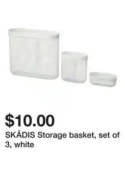 Ikea SKÅDIS Storage basket, set of 3, white offer