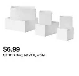 Ikea SKUBB Box, set of 6, white offer
