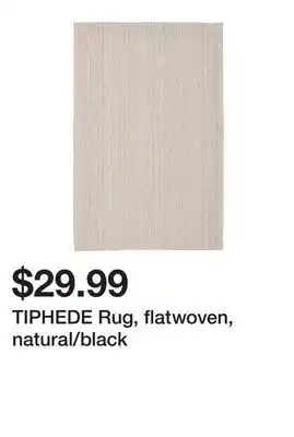 Ikea TIPHEDE Rug, flatwoven, natural/black offer