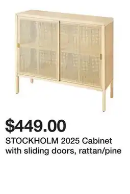 Ikea STOCKHOLM 2025 Cabinet with sliding doors, rattan/pine offer