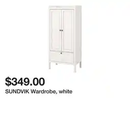 Ikea SUNDVIK Wardrobe, white offer