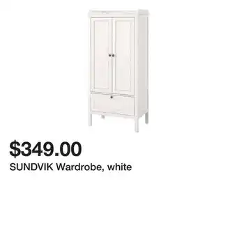 Ikea SUNDVIK Wardrobe, white offer