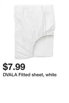Ikea DVALA Fitted sheet, white offer