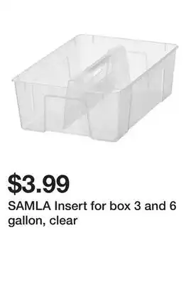 Ikea SAMLA Insert for box 3 and 6 gallon, clear offer