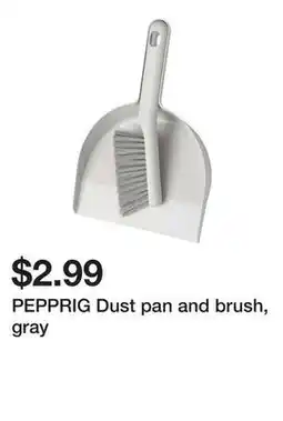 Ikea PEPPRIG Dust pan and brush, gray offer