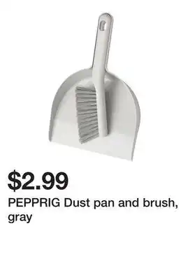 Ikea PEPPRIG Dust pan and brush, gray offer