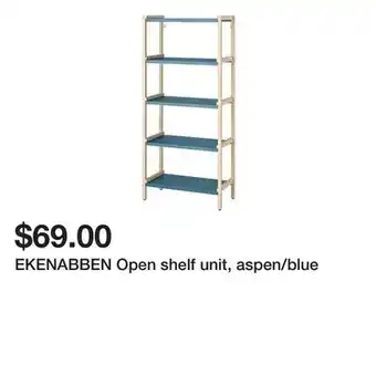 Ikea EKENABBEN Open shelf unit, aspen/blue offer