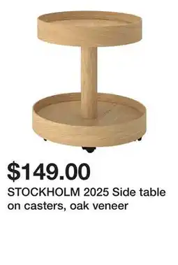 Ikea STOCKHOLM 2025 Side table on casters, oak veneer offer