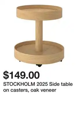 Ikea STOCKHOLM 2025 Side table on casters, oak veneer offer