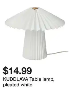 Ikea KUDDLAVA Table lamp, pleated white offer