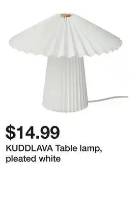 Ikea KUDDLAVA Table lamp, pleated white offer
