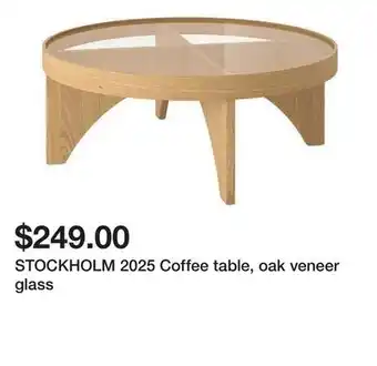 Ikea STOCKHOLM 2025 Coffee table, oak veneer glass offer