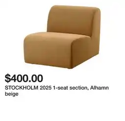 Ikea STOCKHOLM 2025 1-seat section, Alhamn beige offer