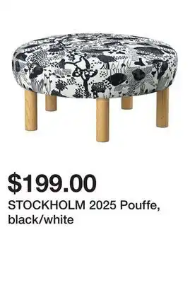 Ikea STOCKHOLM 2025 Pouffe, black/white offer