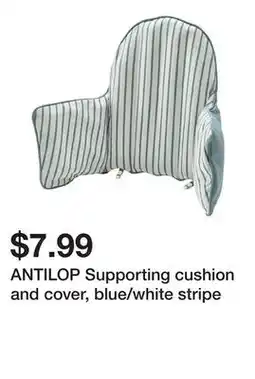 Ikea ANTILOP Supporting cushion and cover, blue/white stripe offer