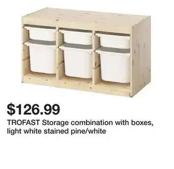 Ikea TROFAST Storage combination with boxes, light white stained pine/white offer