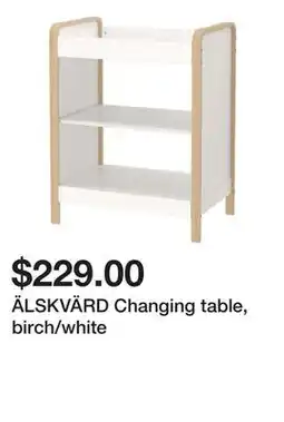 Ikea ÄLSKVÄRD Changing table, birch/white offer