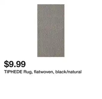 Ikea TIPHEDE Rug, flatwoven, black/natural offer