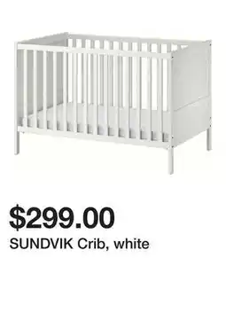 Ikea SUNDVIK Crib, white offer