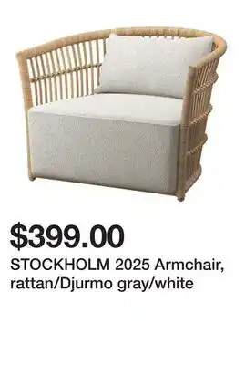 Ikea STOCKHOLM 2025 Armchair, rattan/Djurmo gray/white offer