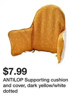 Ikea ANTILOP Supporting cushion and cover, dark yellow/white dotted offer