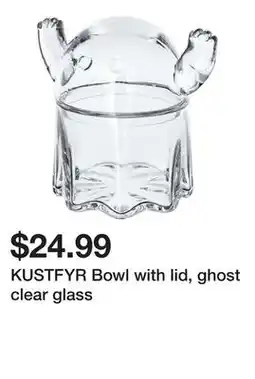 Ikea KUSTFYR Bowl with lid, ghost clear glass offer