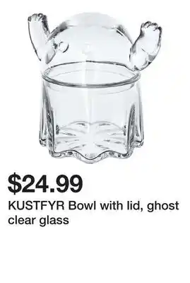 Ikea KUSTFYR Bowl with lid, ghost clear glass offer