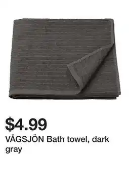 Ikea VÅGSJÖN Bath towel, dark gray offer