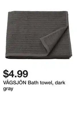 Ikea VÅGSJÖN Bath towel, dark gray offer