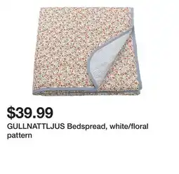 Ikea GULLNATTLJUS Bedspread, white/floral pattern offer