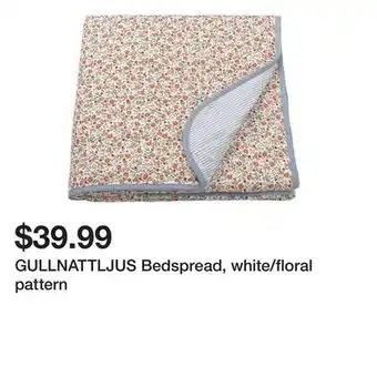 Ikea GULLNATTLJUS Bedspread, white/floral pattern offer