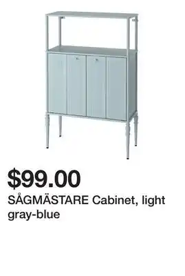 Ikea SÅGMÄSTARE Cabinet, light gray-blue offer