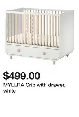 Ikea MYLLRA Crib with drawer, white offer