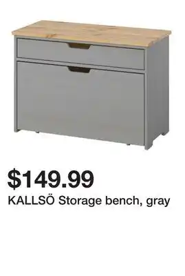 Ikea KALLSÖ Storage bench, gray offer