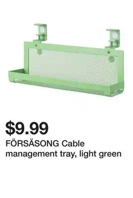 Ikea FÖRSÄSONG Cable management tray, light green offer