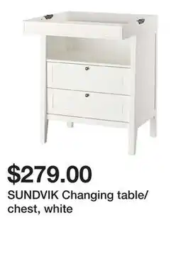 Ikea SUNDVIK Changing table/chest, white offer