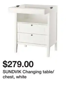 Ikea SUNDVIK Changing table/chest, white offer