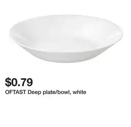 Ikea OFTAST Deep plate/bowl, white offer