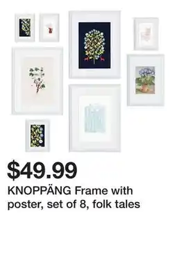 Ikea KNOPPÄNG Frame with poster, set of 8, folk tales offer
