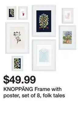 Ikea KNOPPÄNG Frame with poster, set of 8, folk tales offer