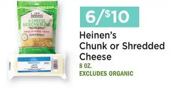Heinen's Heinen's Chunk or Shredded Cheese offer