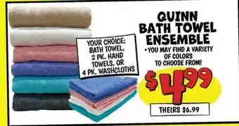 Ollie's QUINN BATH TOWEL ENSEMBLE offer