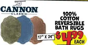 Ollie's 100% COTTON REVERSIBLE BATH RUGS offer