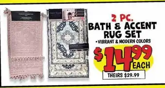 Ollie's 2 PC. BATH & ACCENT RUG SET offer