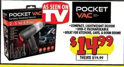 Ollie's AS SEEN ON POCKET POCKET VAC VAC Cordless Handheld Vacuum-I TV offer